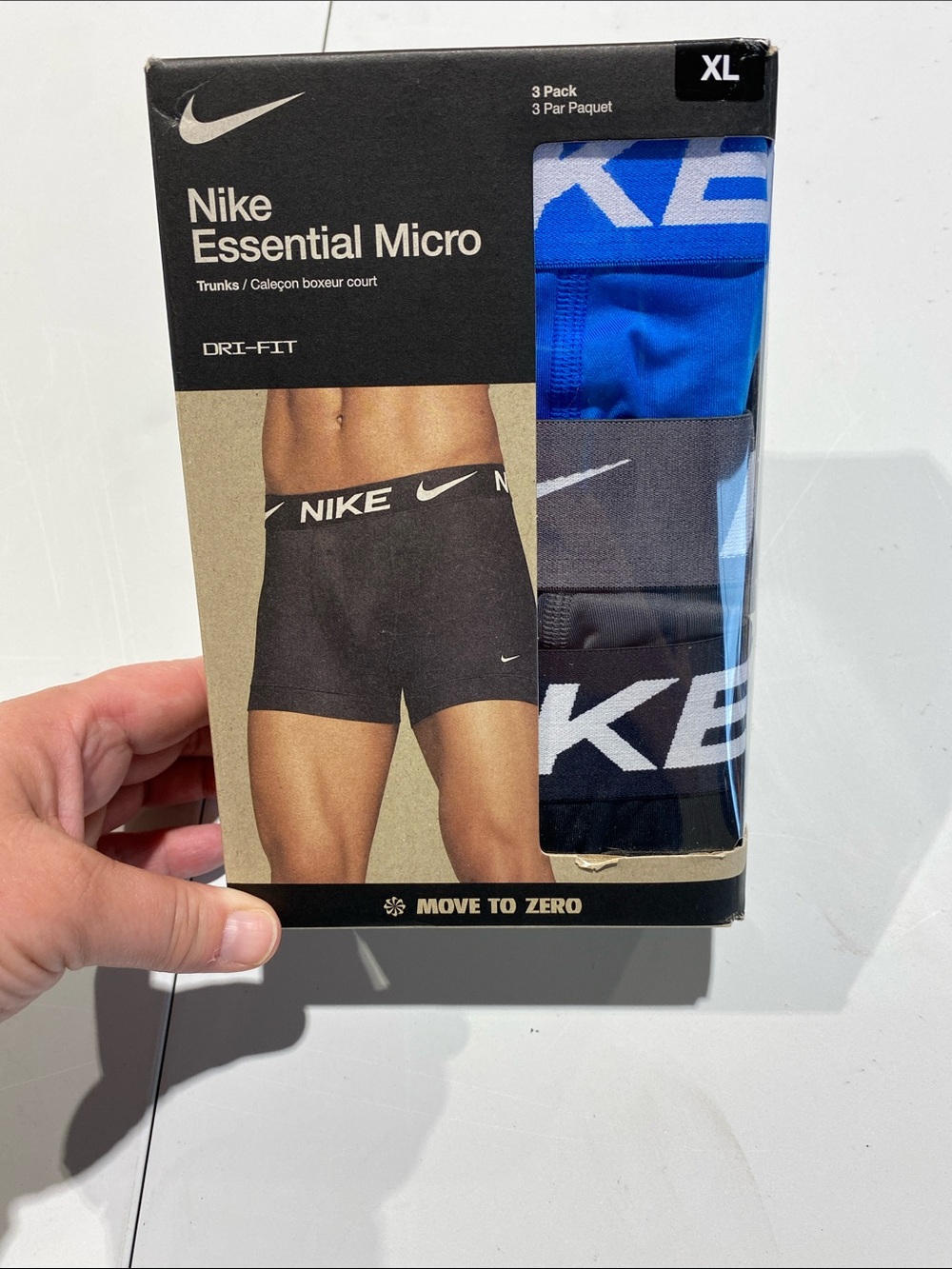 Nike Essential Micro Trunks 3-Pack — Blue & Black. NIB. Size XL